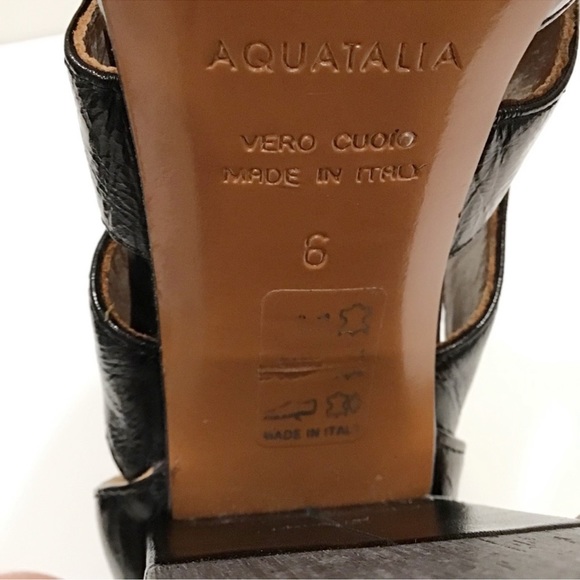 SAVE $629 - AQUATALIA BLACK LEATHER “EMME” BLOCK HEEL PUMPS EXCELLENT CONDITION - Picture 8 of 11